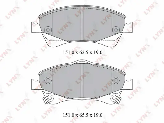 Kit de plaquettes de frein, frein à disque LYNXAUTO BD-7598