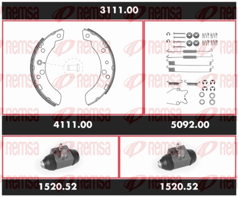 Kit de freins, freins à tambours REMSA 3111.00