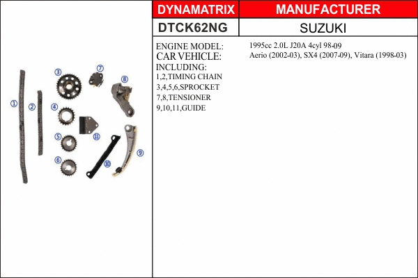 Kit de distribution par chaîne DYNAMATRIX DTCK62NG