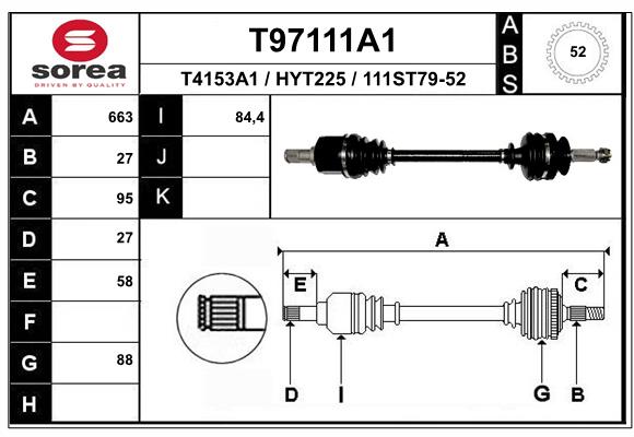 Arbre de transmission EAI T97111A1