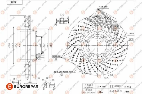 Disque de frein EUROREPAR 1684330880