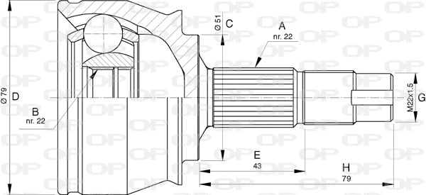 Jeu de joints, arbre de transmission OPEN PARTS CVJ5742.10