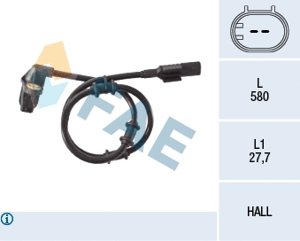 Capteur, vitesse de roue FAE 78134