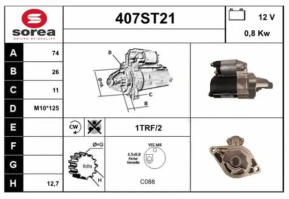 Démarreur STARTCAR 407ST21