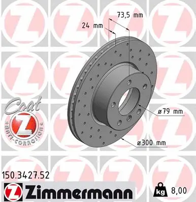 Disque de frein ZIMMERMANN 150.3427.52