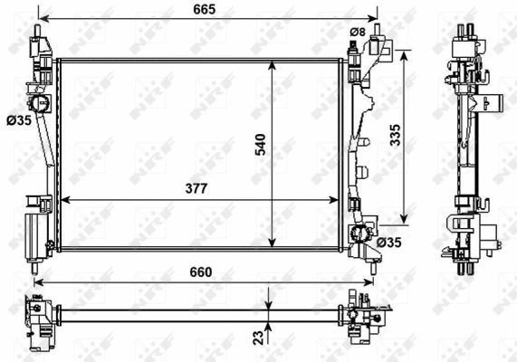 Radiateur, refroidissement du moteur NRF 53981