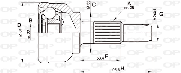 Jeu de joints, arbre de transmission OPEN PARTS CVJ5124.10