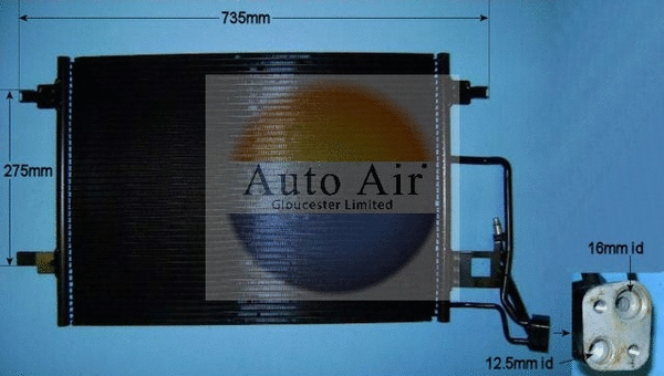 Condenseur, climatisation AUTO AIR GLOUCESTER 16-9900