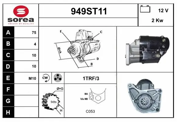 Démarreur STARTCAR 949ST11