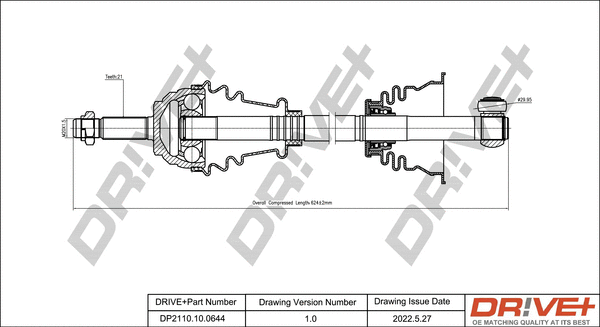 Arbre de transmission Dr!ve+ DP2110.10.0644