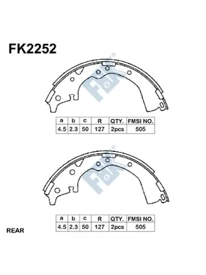Jeu de mâchoires de frein FBK FK2252