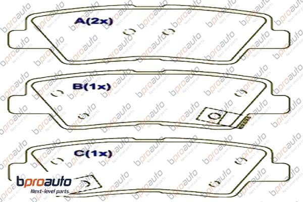 Kit de plaquettes de frein, frein à disque BPROAUTO 1BP31082AA