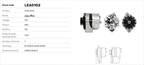 Alternateur LUSA LEA0102
