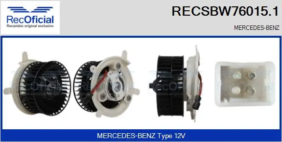 Pulseur d'air habitacle RECOFICIAL RECSBW76015.1