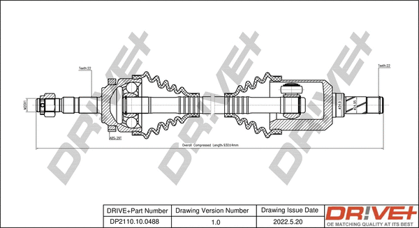 Arbre de transmission Dr!ve+ DP2110.10.0488