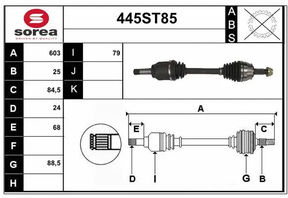 Arbre de transmission STARTCAR 445ST85