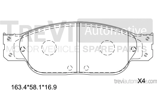 Kit de plaquettes de frein, frein à disque TREVI AUTOMOTIVE PF1130