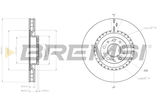 Disque de frein BREMSI CD8289V