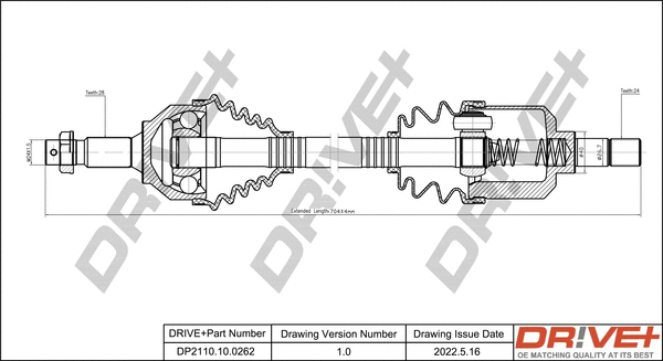 Arbre de transmission Dr!ve+ DP2110.10.0262