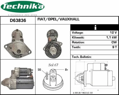Démarreur Technika D63836
