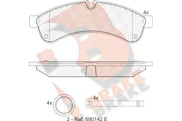 Kit de plaquettes de frein, frein à disque R BRAKE RB1880