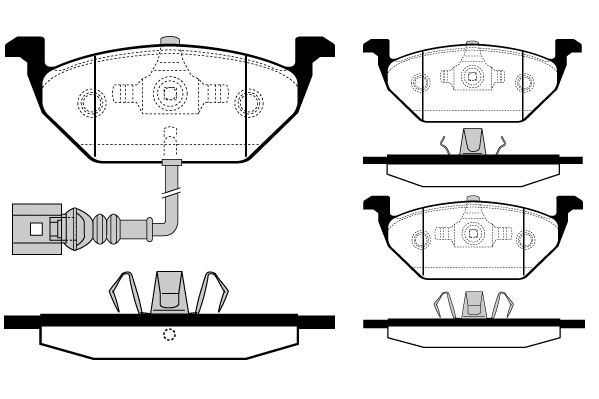 Kit de plaquettes de frein, frein à disque Technika 01221