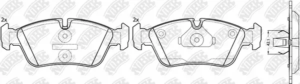 Kit de plaquettes de frein, frein à disque NiBK PN0010