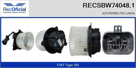Pulseur d'air habitacle RECOFICIAL RECSBW74048.1