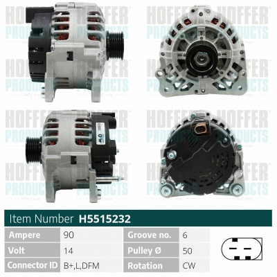 Alternateur HOFFER H5515232