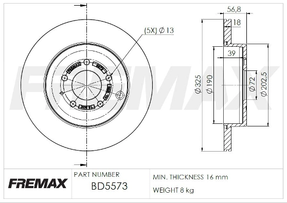 Disque de frein FREMAX BD-5573