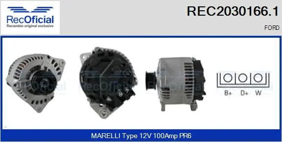 Alternateur RECOFICIAL REC2030166.1