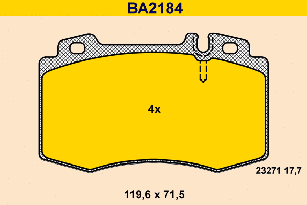 Kit de plaquettes de frein, frein à disque BARUM BA2184