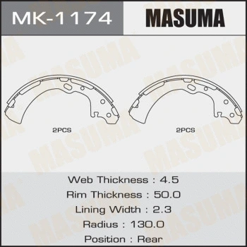 Jeu de mâchoires de frein MASUMA MK-1174