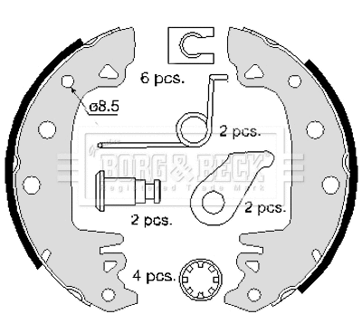 Jeu de mâchoires de frein BORG & BECK BBS6086