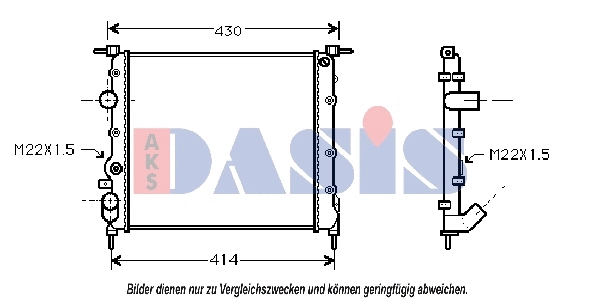 Radiateur, refroidissement du moteur AKS DASIS 180021N