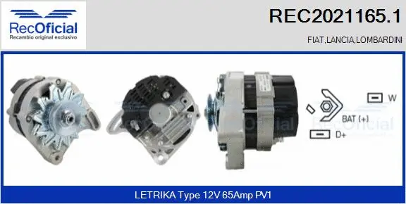 Alternateur RECOFICIAL REC2021165.1