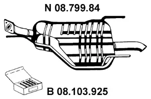 Silencieux arrière EBERSPÄCHER 08.799.84