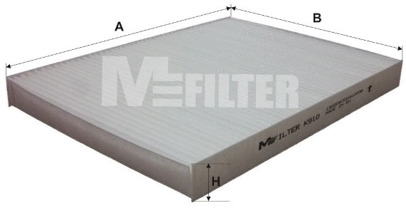 Filtre, air de l'habitacle MFILTER K 910