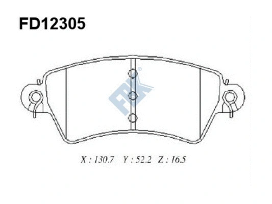 Kit de plaquettes de frein, frein à disque FBK FD12305