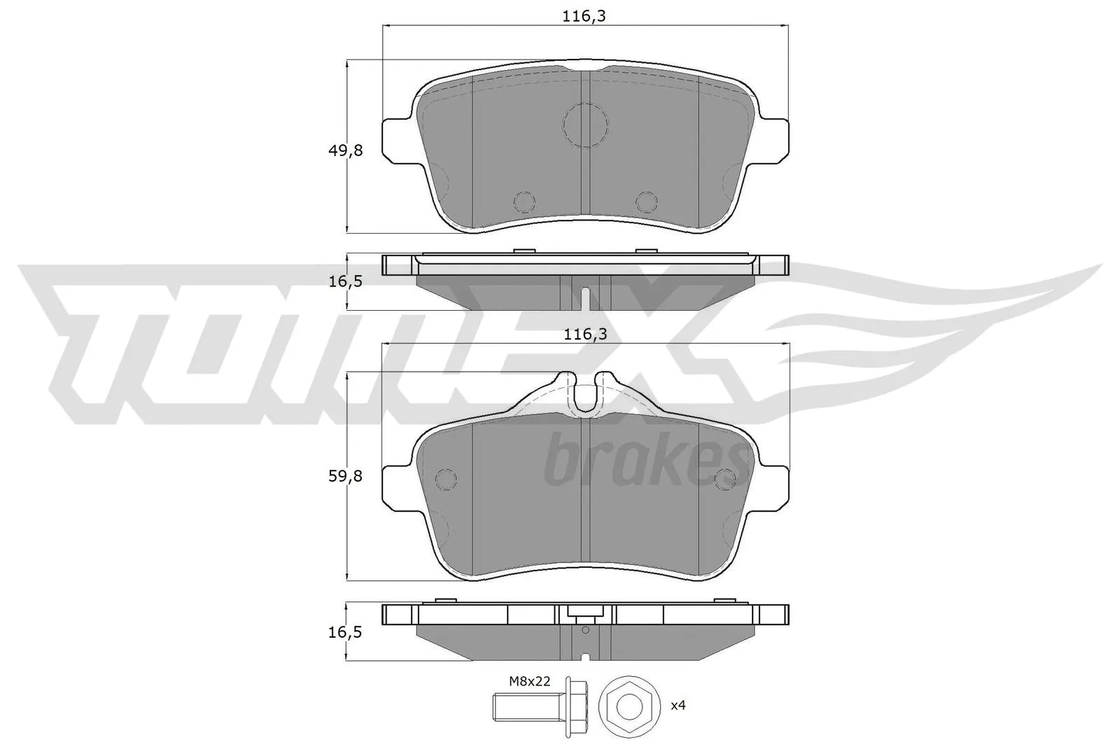 Kit de plaquettes de frein, frein à disque TOMEX Brakes TX 18-79