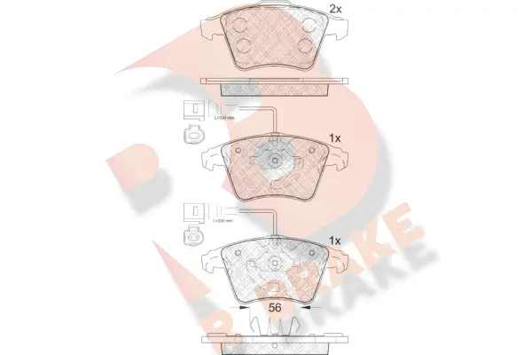 Kit de plaquettes de frein, frein à disque R BRAKE RB1777