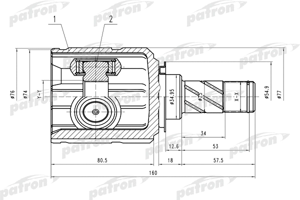 Jeu de joints, arbre de transmission PATRON PCV4009
