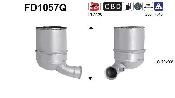 Filtre à particules / à suie, échappement AS FD1057Q