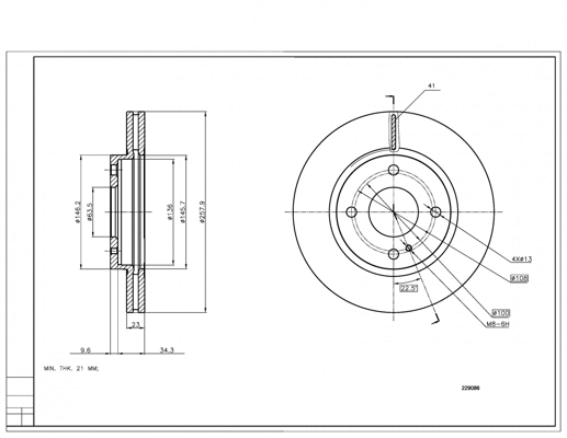Disque de frein HART 229 086