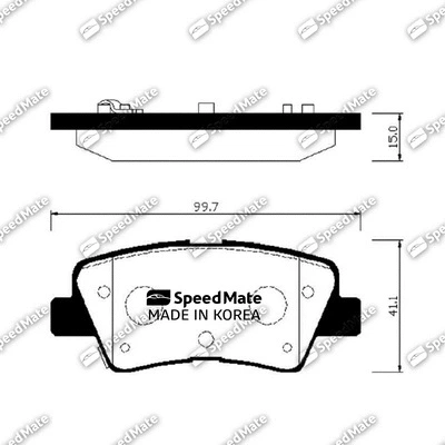 Kit de plaquettes de frein, frein à disque SpeedMate SM-BPH049