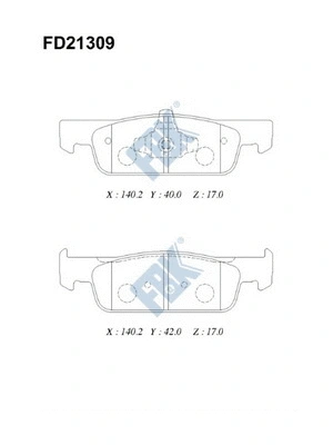 Kit de plaquettes de frein, frein à disque FBK FD21309