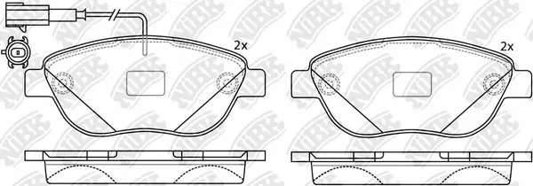 Kit de plaquettes de frein, frein à disque NiBK PN0187W