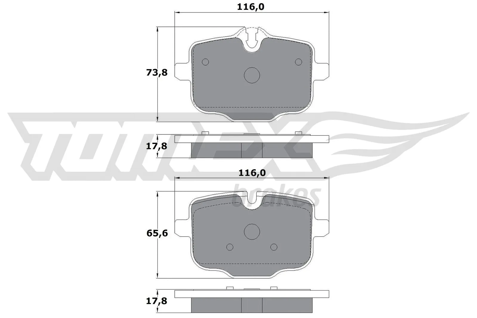 Kit de plaquettes de frein, frein à disque TOMEX Brakes TX 17-36