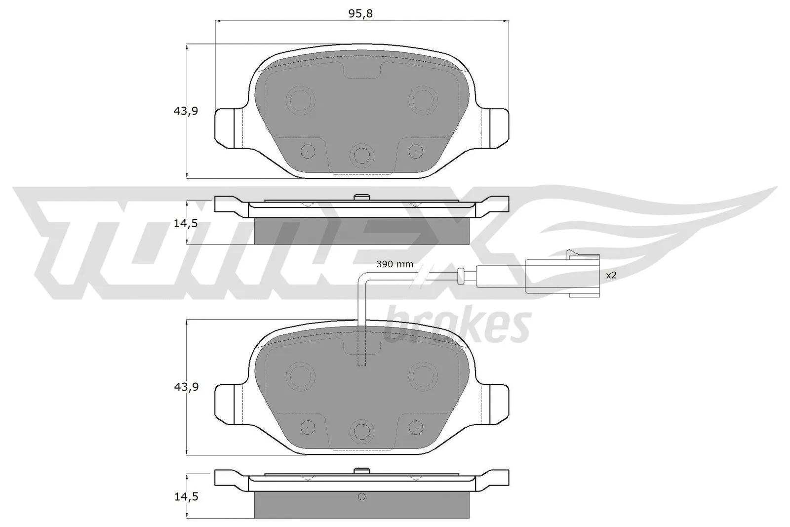 Kit de plaquettes de frein, frein à disque TOMEX Brakes TX 12-702