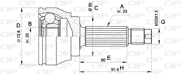 Jeu de joints, arbre de transmission OPEN PARTS CVJ5033.10